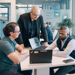 Engie employees discussing project