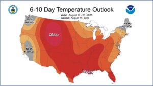 August 2025 temperature outlook