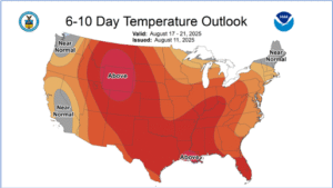 August 2025 temperature outlook