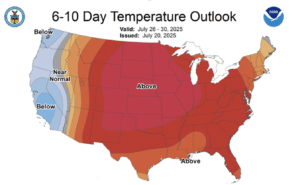 July 2025 temperature outlook