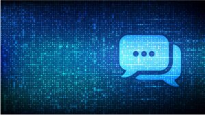 Message icon with little blue squares