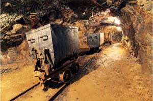 Underground mining on tracks