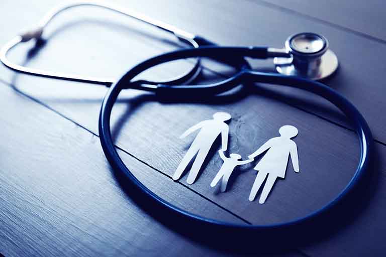 Family health care image with stethoscope
